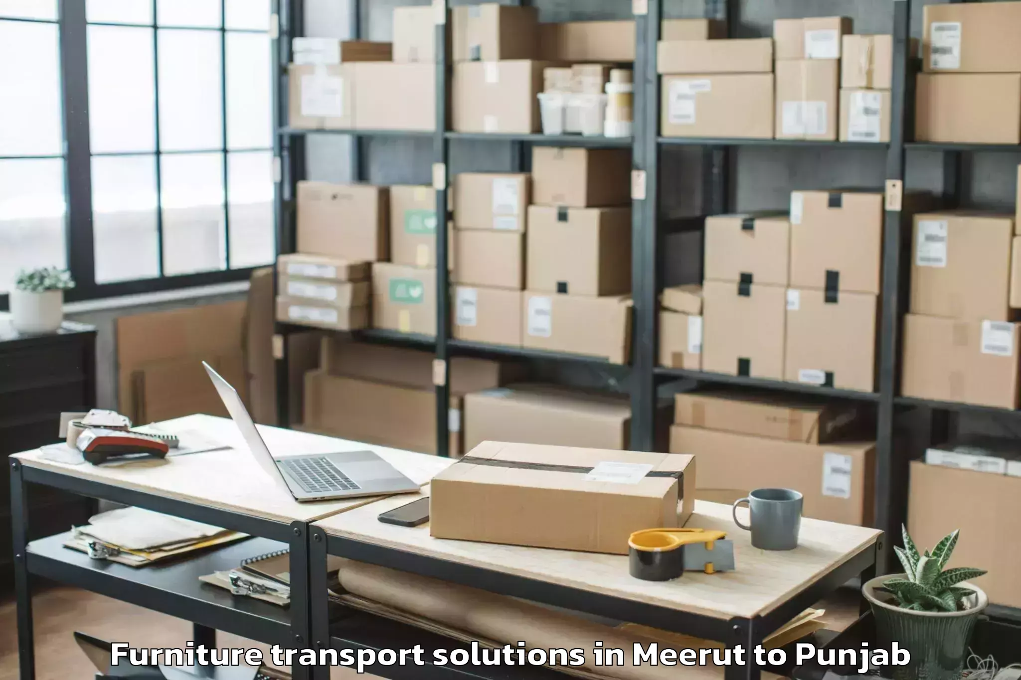 Top Meerut to Tapa Furniture Transport Solutions Available